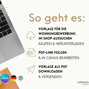 Wohnungsbewerbung modern Vorlage Bewerbung Wohnung Paar Single deutsch professionell Wohnungsbewerbung Vorlage Familie kreativ nur für Canva image 7