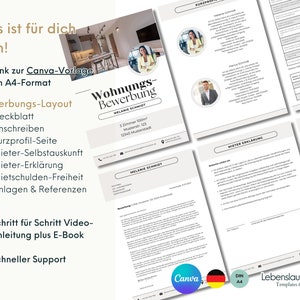 Wohnungsbewerbung modern Vorlage Bewerbung Wohnung Paar Single deutsch professionell Wohnungsbewerbung Vorlage Familie kreativ nur für Canva image 8
