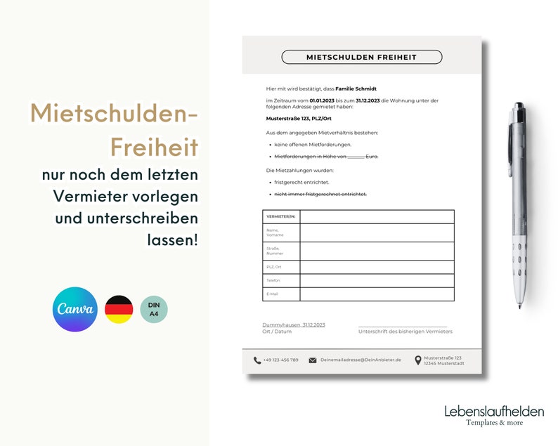 Wohnungsbewerbung modern Vorlage Bewerbung Wohnung Paar Single deutsch professionell Wohnungsbewerbung Vorlage Familie kreativ nur für Canva image 2