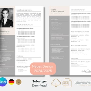 Plantilla de solicitud alemán | Currículum Vitae | carta de presentación creativa hoja de presentación moderna | Profesionales | Diseño de patrones estudiantiles CANVA!