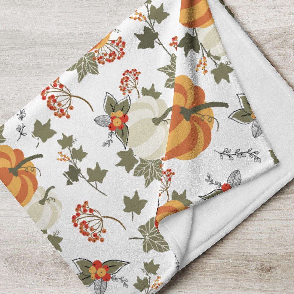 Fall Throw Blanket Autumn Throw Blanket Halloween Blanket Etsy
