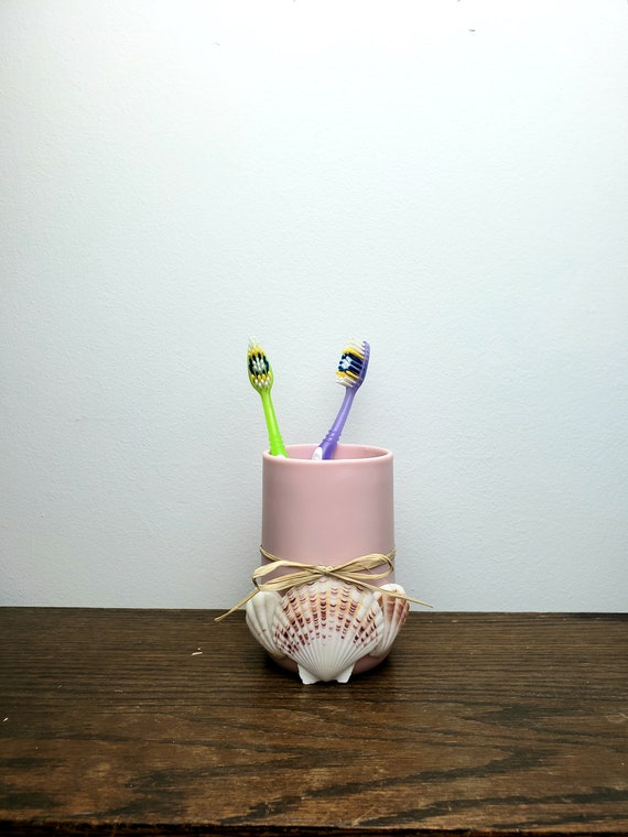 Seashell Toothbrush Holder Blue Toothbrush Holder Pink Etsy