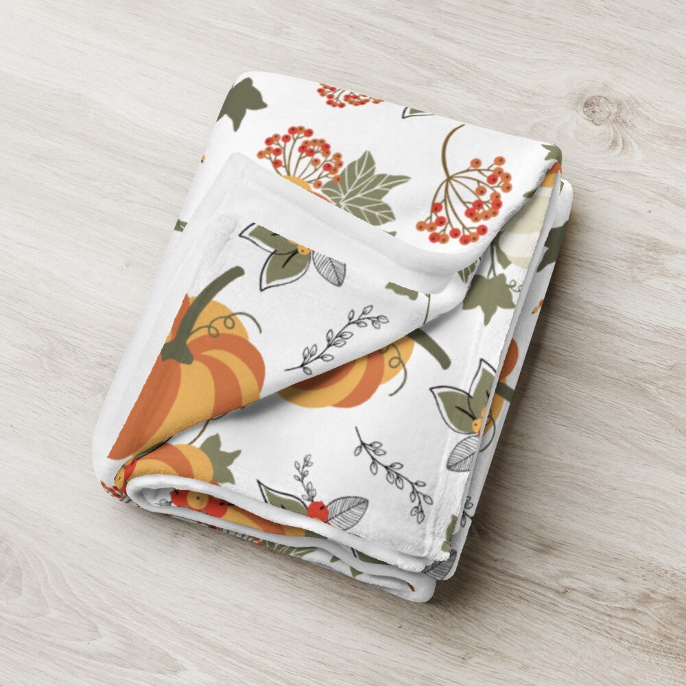 Fall Throw Blanket Autumn Throw Blanket Halloween Blanket Etsy