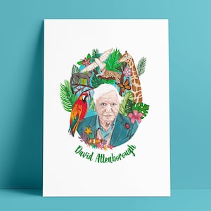David Attenborough Blue Planet Our Planet World Nature A5 A4 A3 A2 Hand Painted Illustrated Wall Art Poster Print Unframed