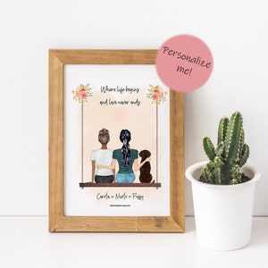 Customised Family Print Cartoon Family Print. Add pets and customise your characters! Gift couples. St Valentine,