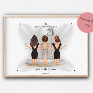 Joyeux anniversaire ami! Fête d’anniversaire, célébration, fête. Sœurs, meilleurs amis, famille, couple, journée de fête inoubliable. Danse d’anniversaire.