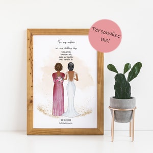 Estampa Mãe da Noiva! Cartaz de casamento para mamãe, encante sua sogra com este presente, presente personalizado para mães