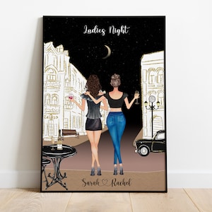 Serata tra ragazze! Poster personalizzato, poster per la serata delle ragazze, migliori amiche, regalo, stampa per la serata delle donne, festa per ragazze, addio al nubilato.