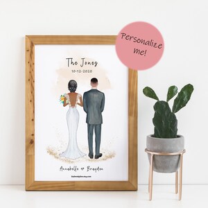 Impressão de casamento personalizada! Noiva e noivo, senhor e senhora, presentes de casamento, presentes de casamento personalizados, casamento, recém-casados, presente de dia dos namorados