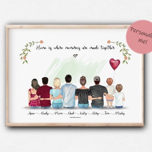 All Together Family Print! Dostosuj swoje postacie! Rysunki na zamówienie, Rocznice, Specjalne okazje, Dzień Matki