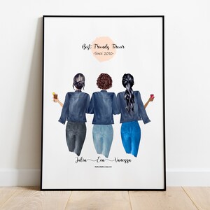 Forever Besties! Personalised Poster, Sisters Gift Poster, Best Friends, Gift, Ladies Night Out Print, Girls Party, Bachelorette Party.