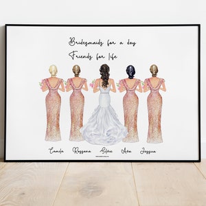 Brautjungfer Hochzeitsgeschenk, Brautjungfer Poster, beste Freundin Hochzeitsgeschenk, Geschenk für Braut, Hochzeitsgeschenk, personalisiertes Geschenk für Brautjungfer.