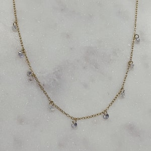 CZ necklace,  Layering Necklace, Gift, Necklace for Woman, Birthday Gift, Stacking Necklace, Gift for her