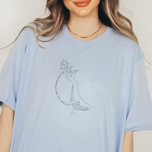 Whale Shirt Line Art Whale T Shirt Selbstliebe Shirt Liebe jeden Tshirt Ästhetische Wale Y2K Trendy Ozean Ästhetisches Indie Vintage Whale Tee