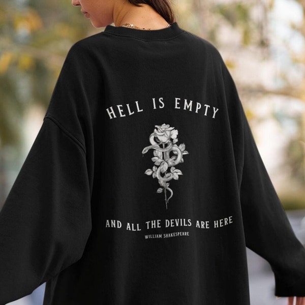 Shakespeare Sweatshirt Goblincore Crewneck Fairy Grunge Goth Sweater Snake Sweatshirt Dark Academia Clothing Light Academia Clothes Emo Top