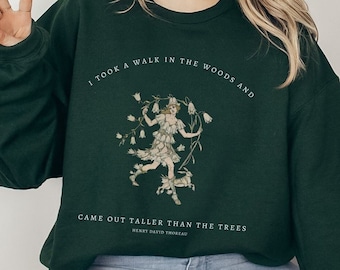 Fairy Grunge Sweatshirt Thoreau Poet Shirt Fairycore Top Light Academia Shakespeare Shirt Cottagecore Dark Academia Sweater Bookish Crewneck