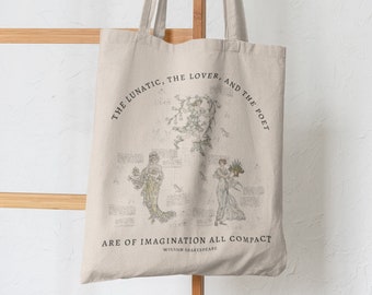 Midsummer Nights Dream Shakespeare Totebag Light Academia Tote Bag Shakespeare Gift Fairy Grunge Tote Fairycore Aesthetic Dark Academia Tote