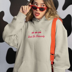 Cherry Hoodie Smash The Patriarchy Cherry Sweatshirt Destroy Patriarchy Radical Feminist Sweatshirt Kawaii Clothing Activist Y2K Sweatshirt