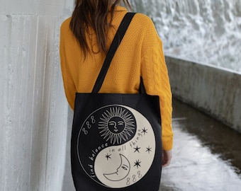 Yin Yang Tote Bag Angel Number Tote Bag Angel Core Angel Tote Bag Aesthetic Trendy Tote Bag Y2K Bag Retro Bag Moon Tote Bag Artsy Tote Bag