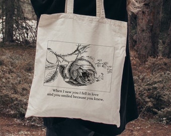 Shakespeare Tote Bag Romeo y Julieta Tote Shakespeare Regalos Light Academia Regalo Romántico Bolso de mano para sus bolsos de mano literarios Bookish Merch