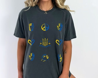Stand met Oekraïne T-shirt Oekraïne vlag Shirt Stand met Oekraïne Tee Ondersteuning Oekraïne Shirt Oekraïens T-shirt Geen oorlog Tee Vrede voor Oekraïne