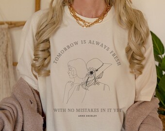 Anne Of Green Gables Chemise Bookish Chemise Anne avec un E Shirt Light Academia Shirt Line Art Tee Anne Shirley Gilbert Blythe Book Lover Cadeaux