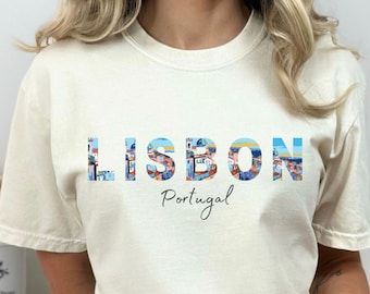 Lisboa Portugal Camisa de arte portugués Camiseta Lisboa Portugal Regalo Portugal Recuerdos Camisa de vacaciones Camisa de ciudad europea Amante del arte Camiseta de viaje