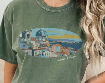 Lisbon Portugal Shirt Portuguese Tile Art Shirt Lisboa Portugal Gift Lisbon Art T Shirt Lisbon Vacation Shirt European City Shirt Travel Tee