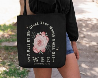Romeo And Juliet Tote Bag Shakespeare Totebag Bookish Tote Bag Dark Academia Bag Shakespeare Quote Fairycore Coquette Cottagecore Tote Bag