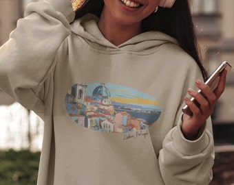 Lisbon Portugal Sweatshirt Portuguese Hoodie Lisboa Portugal Gift Lisbon Art Gift Lisbon Vacation Hoodie European City Travel Sweatshirt