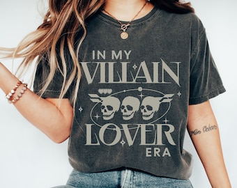 In mijn schurk tijdperk shirt schurk T-shirt schurk minnaar shirt licht Academia shirt romantiek lezer cadeau donkere Academia pittige boek minnaar kleding