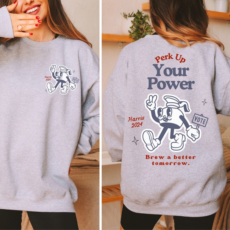 2024 Election Mascot Sweatshirt Retro Harris Walz Crewneck Kamala