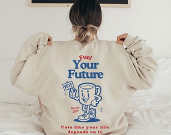 2024 Wahl Mascot Sweatshirt Harris Walz Crewneck Kamala Harris Slogan Wahl Pullover Vote Democrat Vintage Maskottchen Wahl Top