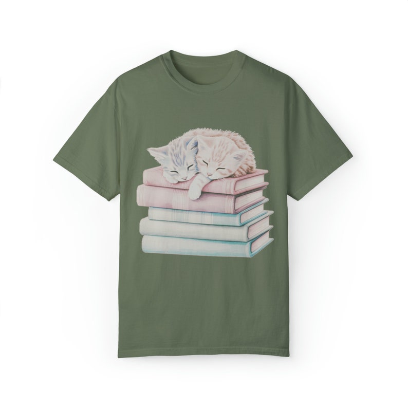 Cat Mom Shirt Coquette Clothing Coquette Shirt Book Lover T Shirt Reader Bookish Tee Cat Themed Gifts For Women Cute Animal Tee Coquette Top Moss