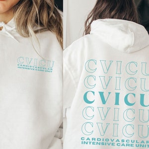 Sudadera con capucha de enfermera CVICU Camisa CVICU cardiovascular Sudadera Cvicu Regalo de enfermera Cvicu Camisa de enfermera cardiaca Sudadera con capucha Cvicu Regalo de graduación de enfermera Cvicu