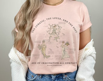 Midsummer Nights Dream Shirt Dark Academia Clothing Shakespeare Shirt Fairy Grunge Clothing Fairycore Poet Tee Light Academia Fairy Core Tee