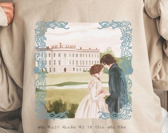 Sudadera con el Orgullo y el Prejuicio más ardiente Sudadera con Jane Austen Regalos de Jane Austen Sudadera Pemberley Suéter de literatura Regalo para amantes de los libros