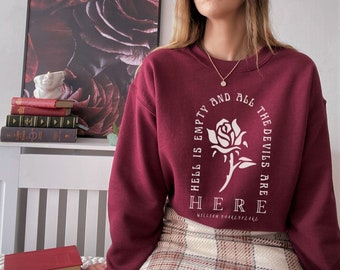 Shakespeare Sweatshirt The Tempest Quote Bookish Crewneck Dark Academia Kleding Shakespeare Trui Goblincore Kleding Whimsigoth Kleding