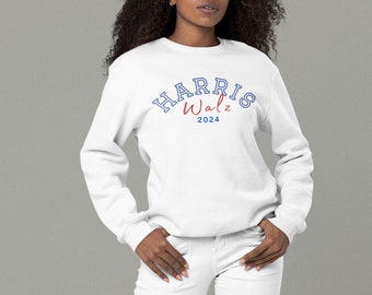 2024 Wahl Sweatshirt Harris Walz Rundhalsausschnitt Kamala Harris Tim Walz Slogan We Are Not Going Back Election Varsity Sweater Vote Democrat