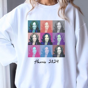 Kamala Harris 2024 Sweatshirt Madam President Crewneck Vote For Kamala 2024 Election Sweater Making Herstory Future Is Female Kamala Gift