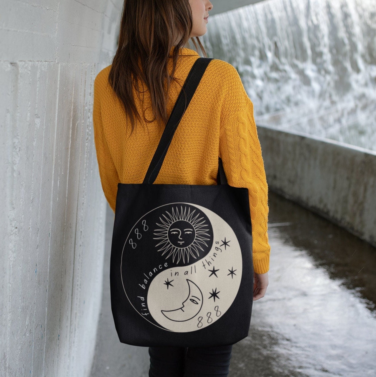 Yin Yang Tote Bag Angel Number Tote Bag Angel Core Angel Tote Etsy
