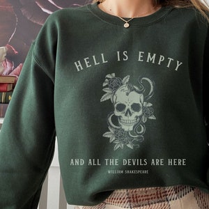 Shakespeare Sweatshirt The Tempest Quote Bookish Crewneck Dark Academia Clothing Shakespeare Sweater Goblincore Clothes Whimsigoth Clothes