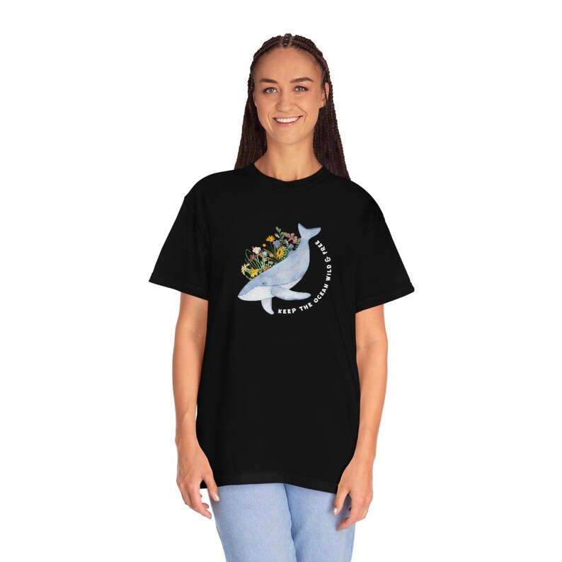 クジラシャツ クジラTシャツ マナティーシャツ シャチクジラTシャツ 美学 海を救う 環境トップ エコロジー 海を救う コテージコアTシャツ Black