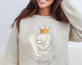 Macbeth Sweathirt Shakespeare Sweatshirt Shakespeare Crewneck Goth Clothes Emo Clothing Shakespeare Gifts Dark Academia Gothic Skull Sweater