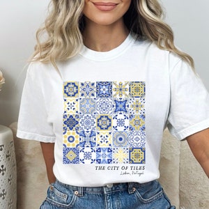 Lisbon Portugal Shirt Portuguese Tile Shirt Lisbon Portugal Gift Lisbon Art T Shirt Lisbon Vacation Shirt European City Shirt Art Lover Tee