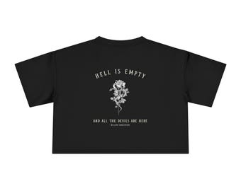 Edgy Women's Crop Tee - Vintage Style Graphic Shirt, Perfect for Music Festivals, Casual Outings, Gifts for Her, Streetwear, Trendy Apparel