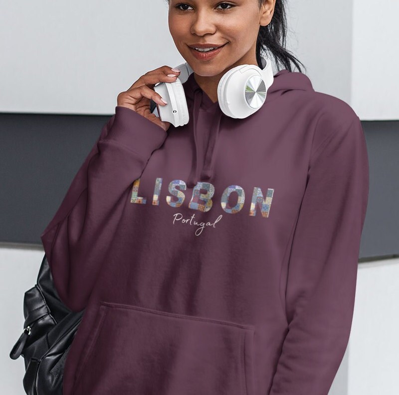 Sudadera Con Capucha Lisboa Portugal - Recuerdo Turístico Portugués