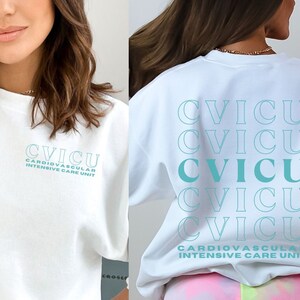 CVICU Enfermera Sudadera CVICU Crewneck Enfermera Graduación Regalo Camisa Cardiovascular Cvicu Sudadera Enfermera Regalos Enfermera Cardíaca Regalo de Graduación