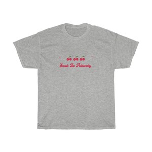 Cherry Shirt Smash The Patriarchy Cherry T Shirt Destroy Patriarchy Radical Feminist Fruit Print Shirt Kawaii Clothes Y2K Shirt Activist Tee Ash