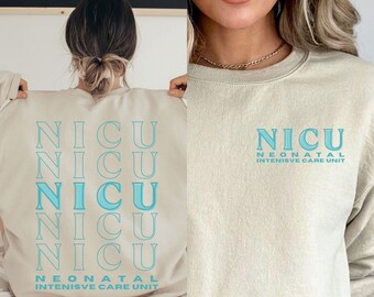 Suéter Nicu Enfermeira Neonatal Cuidados Intensivos Nicu Suéter Nicu Crewneck Enfermeira Presente Neonatal Enfermeira Icu Enfermeira Presente de Formatura ER Moletom